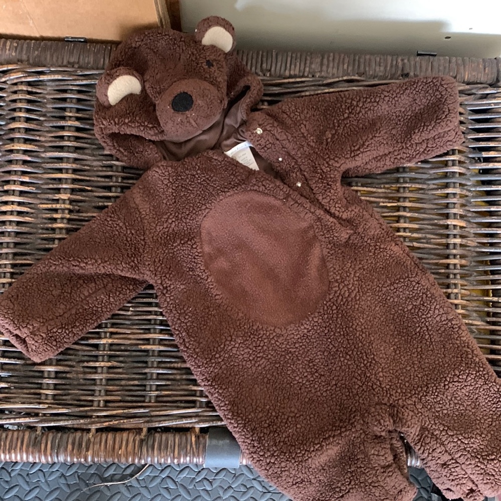Pottery Barn Kids bear suit, 0-6 months